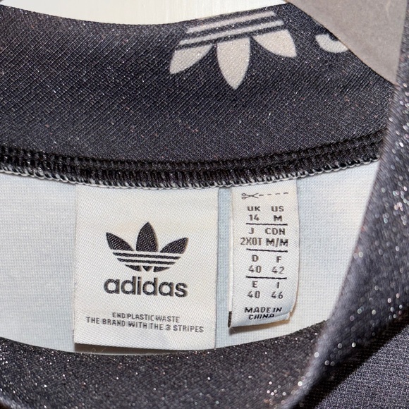 Adidas Black Long Sleeve Dress with Logo Pattern - Picture 2 of 3